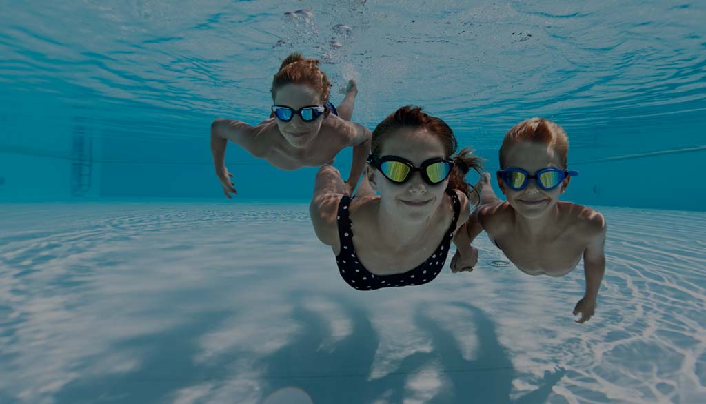 kids swimming in pool